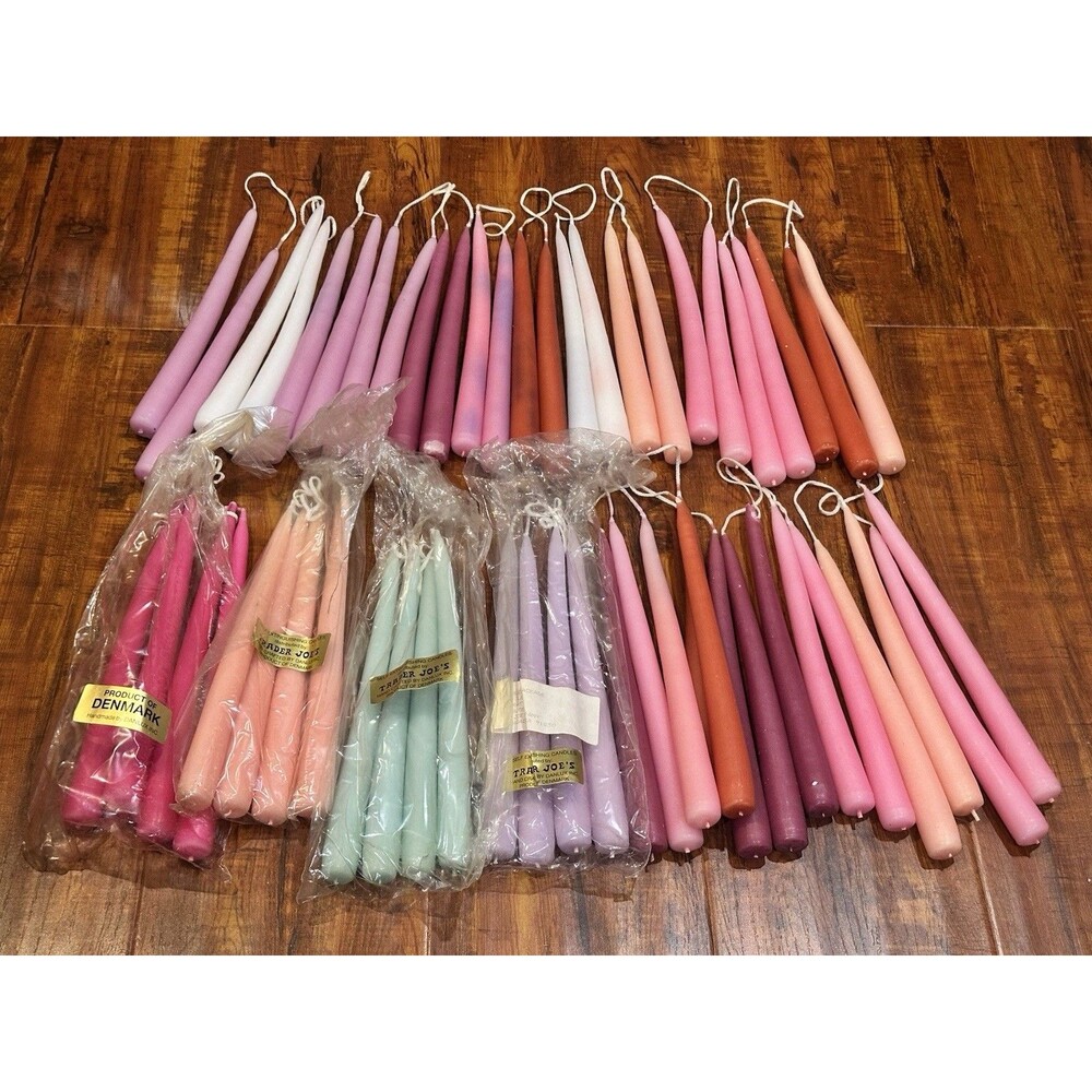 Lot of (55) Vintage Trader Joe’s Made in Denmark 9” Handcrafted Taper Candles